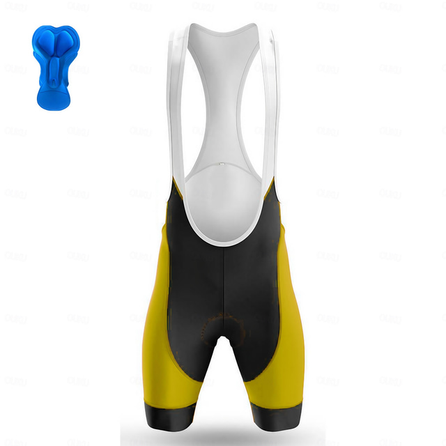  Men's Cycling Road Shorts Cycling Bib Shorts Bike Bib Shorts Bottoms Mountain Bike MTB Road Bike Cycling Sports Patchwork 3D Pad Cycling Breathable Quick Dry Yellow Red Polyester Spandex Clothing