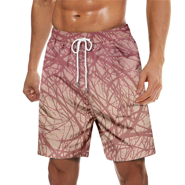  Men's Swim Trunks Swim Shorts Quick Dry Board Shorts Bathing Suit with Pockets Drawstring Swimming Surfing Beach Water Sports Printed Spring Summer