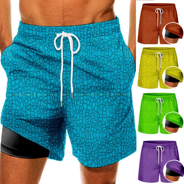 Short De Bain Homme COOSUN Séchage Rapide Motif Renne Noël - Maillot Plage Poches
