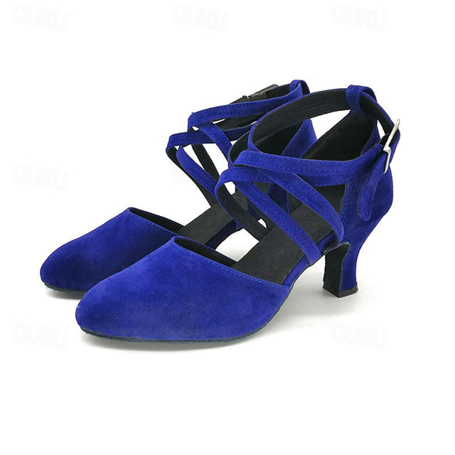 Chaussures De Danse Femme Latine/tango/salsa - Modèle 255 - Talon 7.19 Cm - Satin Et Paillettes