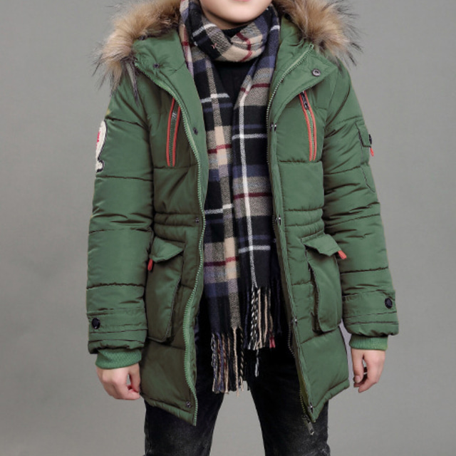  Boys' 3D Kids Puffer Jacket Plain Letter Down Jacket Coat Parka Long Sleeve Winter Active Cool Kids 4-13 Years School Street Regular Fit
