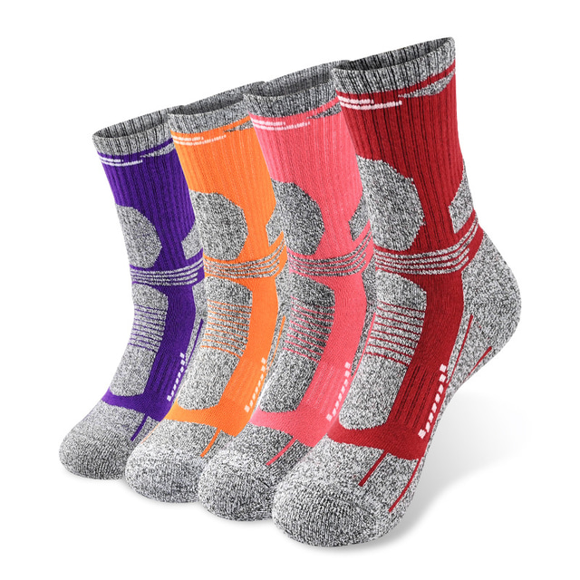  Men's Women's Hiking Socks Ski Socks Sports Socks Outdoor Breathable Soft Sweat wicking Comfortable Socks Orange M (35-38) Dark blue L (39-43) Pink M (35-38) for Fishing Climbing Camping / Hiking