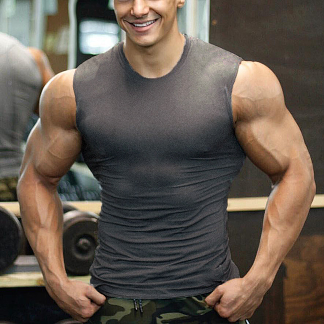  Men's Running Tank Top Workout Tank Sleeveless Base Layer Athletic Spandex Breathable Moisture Wicking Soft Gym Workout Running Active Training Sportswear Activewear Solid Colored Black White Gray