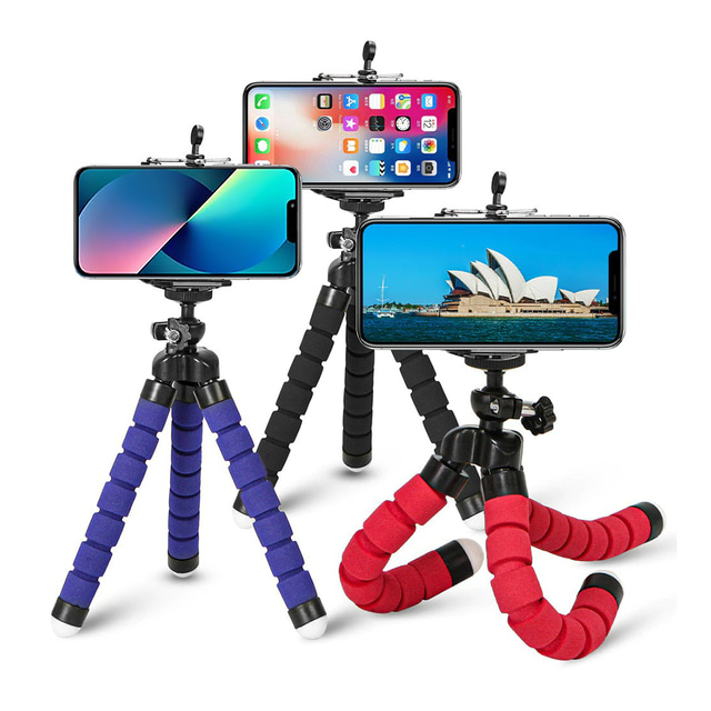  Octopus Leg Style Tripod Flexible Portable Adjustable Slip Resistant Phone Holder Mini Support with Clip for Desk Selfies Vlogging Live Streaming Compatible with Cellphone Smartphone Accessory