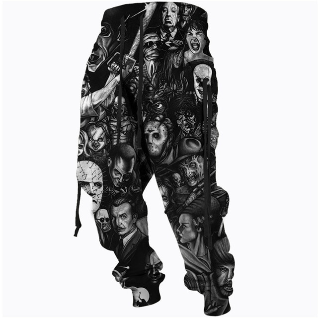  Men's Sweatpants Joggers Trousers Drawstring Side Pockets Elastic Waist Graphic Prints Comfort Breathable Sports Outdoor Casual Daily Cotton Blend Terry Streetwear Designer Black Purple Micro-elastic