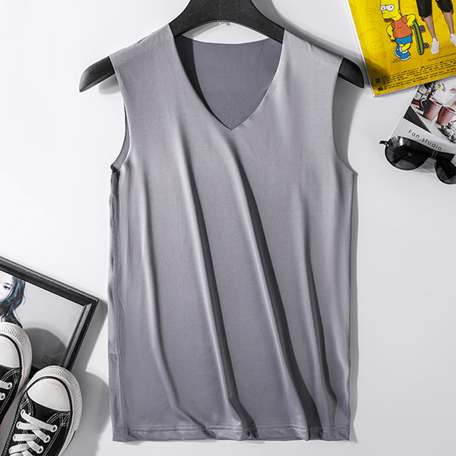  Homme Débardeur Sous-Vêtements T-shirt sans manches Chemises anti-humidité Sans manches Col ras du cou Été Couleur Unie Mode Occasionnel Respirant Rue Quotidien Fête Noir Blanche Gris Clair T-shirt
