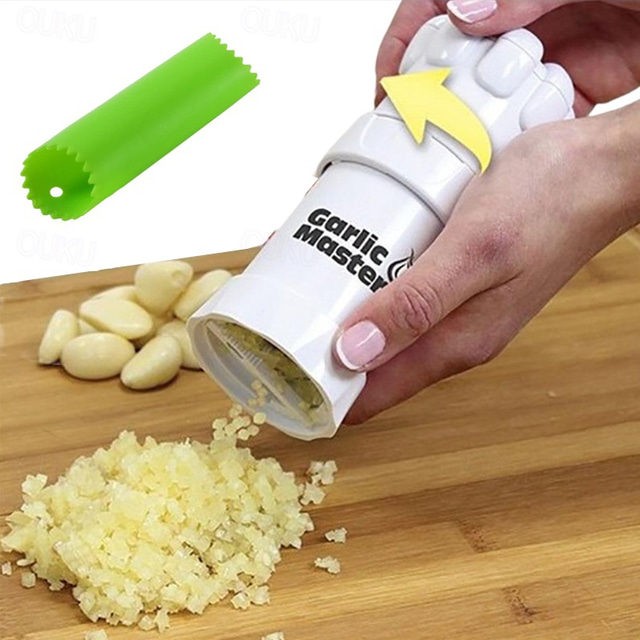  Multifunctional Garlic Master Garlic Ginger Cutter with Silicone  Garlic Peeler Plastic Grinding Tool Kitchen Ginger Grater Grinder