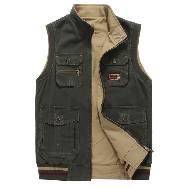  Men's Vest Gilet Fishing Vest Hiking Vest Sleeveless Vest Gilet Jacket Outdoor Street Holiday Daily Wear Streetwear Chic & Modern Spring Fall Pocket Cotton Blend Windproof Warm Pure Color Zipper