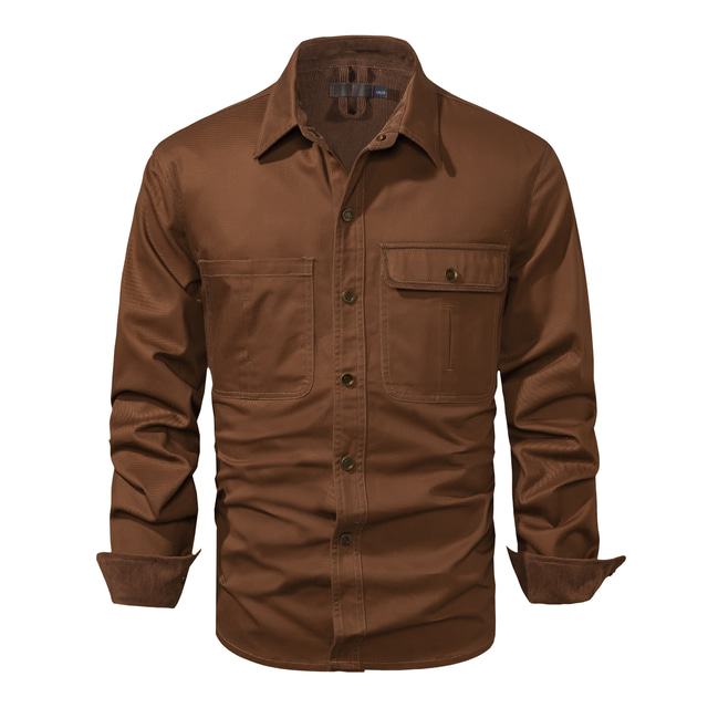  cămașă de lemne pentru bărbați cămașă de stradă ieșiri de zi cu zi toamnă haină obișnuită potrivire obișnuită respirabil sport casual îmbrăcăminte stradală jachetă cu mânecă lungă imprimeu geometric