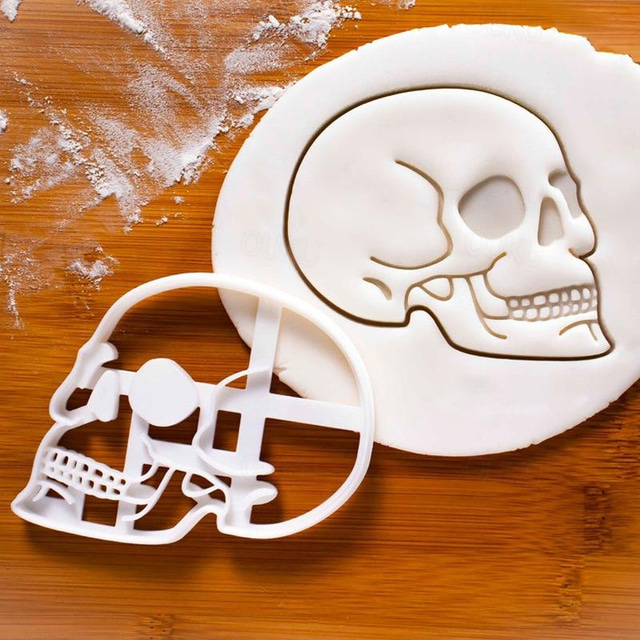  biscuit craniu din plastic abraziv alb instrument de copt diy desene animate craniu biscuitmold