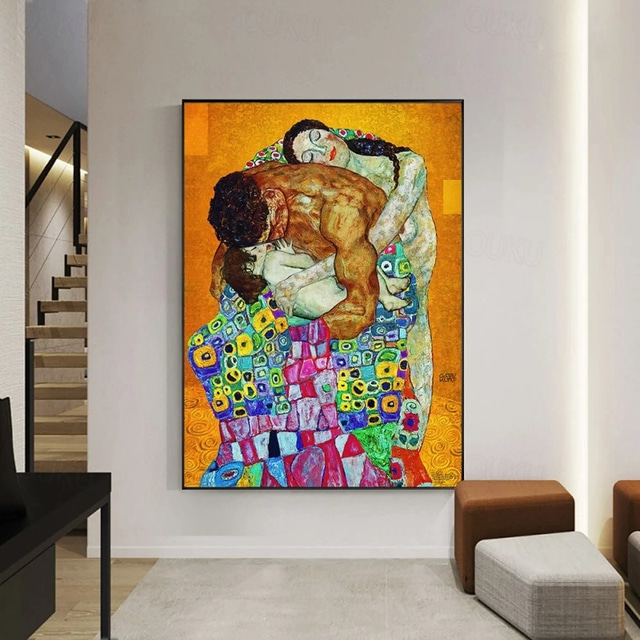  abstrakt vintage gustav klimt oljemaleri håndlaget malt veggkunst på lerret moderne hjemmeinnredning gave rullet lerret uten ramme ustrukket stue