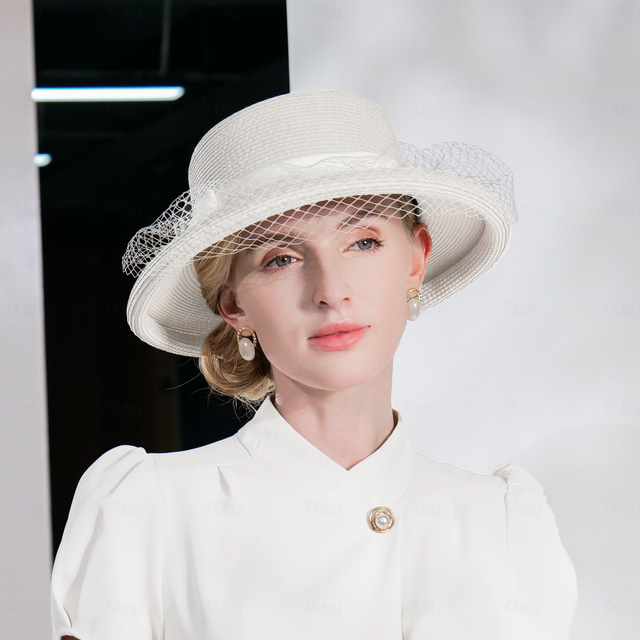  Mode Parfymerad hattar med Rosett / Trim / Tyll 1st Fest / afton / Ledigt Hårbonad