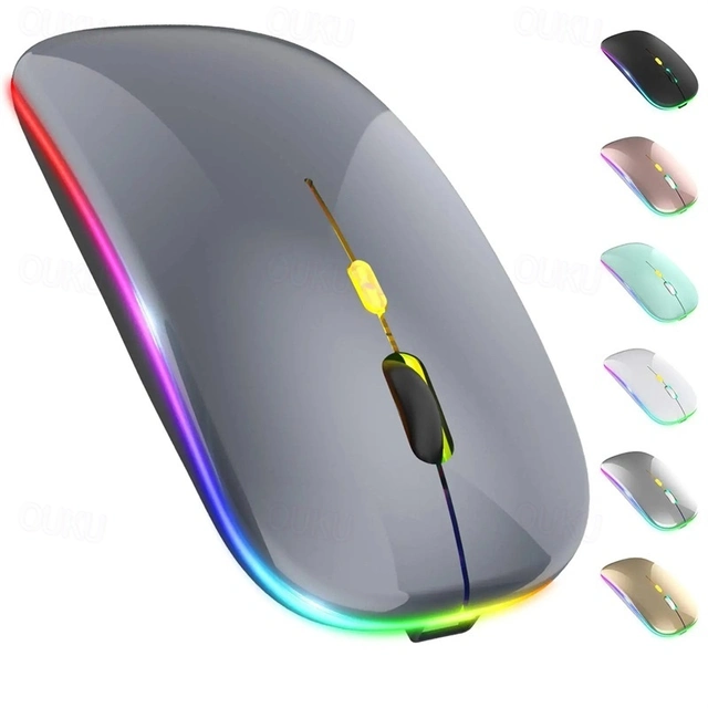 LED Wireless Mouse Slim Silent Mouse 2.4G Portable Mobile Optical ...
