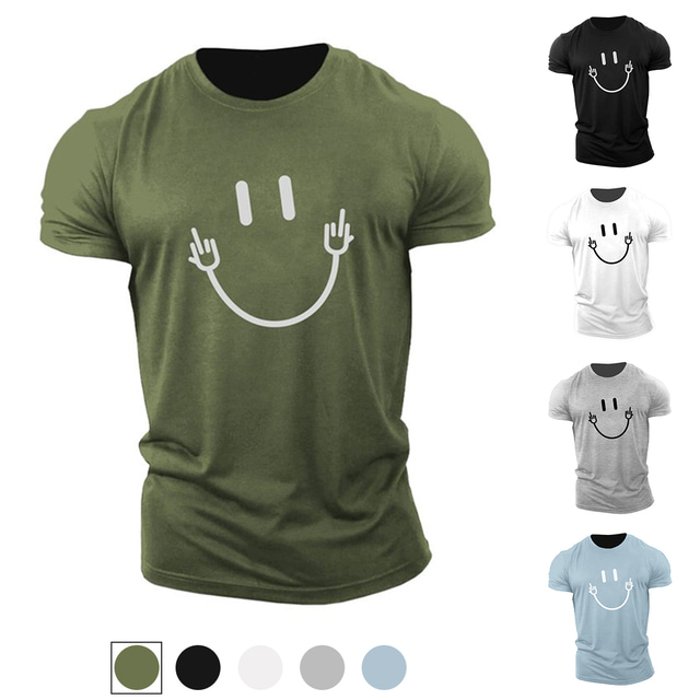  Green Summer Men's T shirt Tee Casual Style Classic Style Cool Shirt Symbol Crew Neck Print Outdoor Street Short Sleeve Print Clothing Apparel Sports Designer