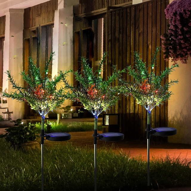  Christmas Tree Pathway Lights Outdoor Garden Decorations Lights Waterproof Xmas Tree Lights LED For Pathway Light Yard Patio Courtyard Lawn Landscape RGB Lighting 1X 2X