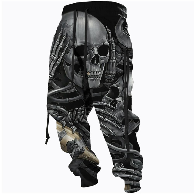  Men's Sweatpants Joggers Trousers Drawstring Side Pockets Elastic Waist Graphic Prints Comfort Breathable Sports Outdoor Casual Daily Cotton Blend Terry Streetwear Designer Black Blue Micro-elastic