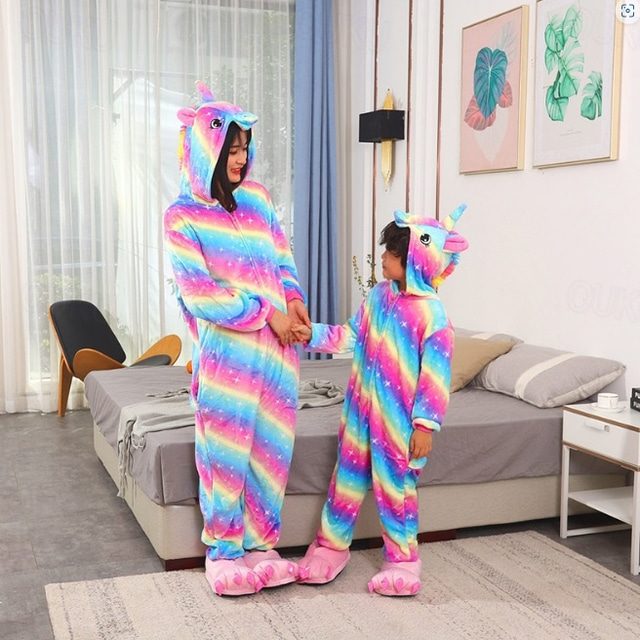  Kid's Fashion Nightwear Camouflage Onesie Costume Unicorn Flying Horse Onesie Pajamas Kigurumi Pajamas Funny Costume For Boys and Girls Carnival Cartoon