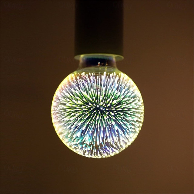  jule 3d fyrverkeri lyspærer dekorasjoner led pære e27 5w 85-265v vintage retro edison lyspære star fyrverkeri lampe ferie natt lys nyhet jul
