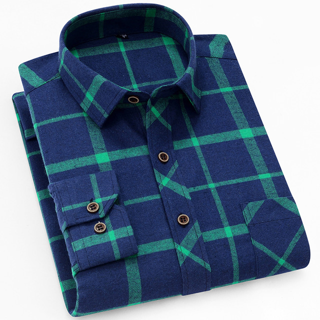  Férfi Ing Check Shirt Galléros ing Gombos póló Tartán Esküvő Szabadtéri Kék-zöld Sárga Sötétkék Bézs Hosszú ujj Térfogatcsökkenés Ősz Tél Ruházat