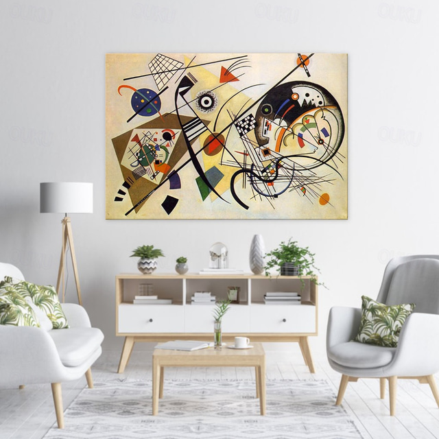  Peinture à l'huile faite à la main toile art mural décoration kandinsky style abstrait pour la décoration intérieure roulé sans cadre peinture non étirée