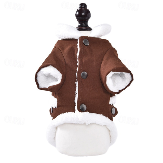  Dog Cat Coat Jacket Vintage Adorable Stylish Leisure Winter Warm Soft Washable Comfortable Outdoor Casual Daily Walking Dog Clothing for Bichon Frise Pomeranian Baby Pet Papillon Small