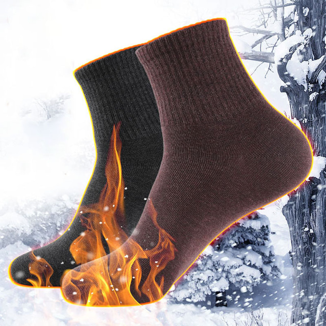  5 Pairs Men's Women's Hiking Socks Ski Socks Heat Reflective Socks Winter Outdoor Thermal Windproof Warm Breathable Socks 2B25342-1 2B25342-7 2B25342-6 for Hunting Ski / Snowboard Fishing