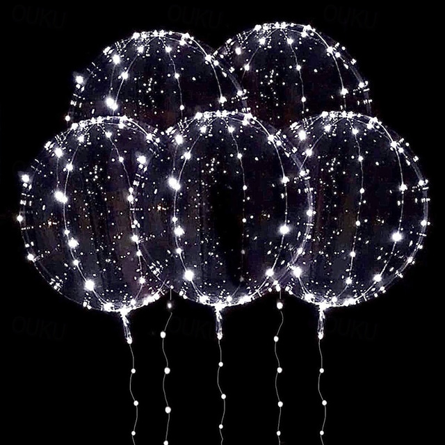  led léggömb lámpák átlátszó fólia ballon dekor lámpa bulira születésnapi esküvői karácsonyi dekoráció lakberendezés oszlopállvány talppal
