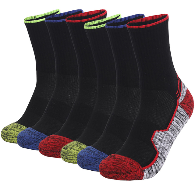  6 párů Pánské Dámské Turistické ponožky Lyžařské ponožky Sportovní ponožky Zima Venkovní Větruvzdorné Teplý Prodyšné Rychleschnoucí Ponožky Bavlna červená + zelená + modrá Trávová zelená Vodní modrá