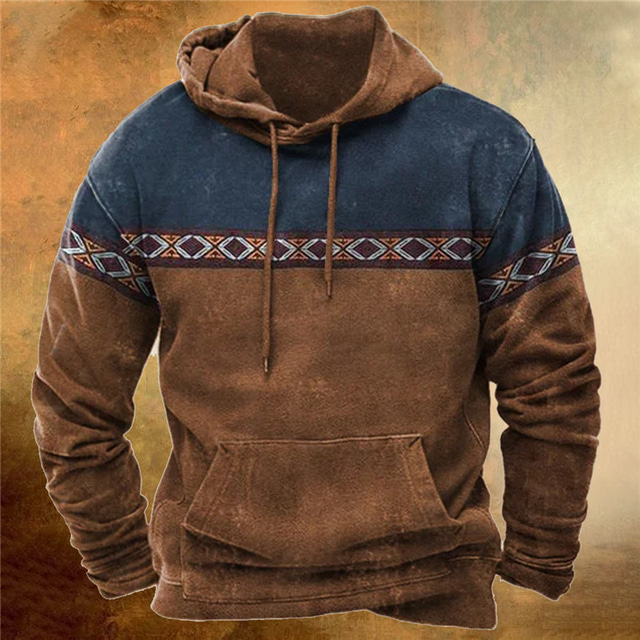  Men's Pullover Hoodie Sweatshirt Black Blue Brown Green Gray Hooded Color Block Graphic Prints Print Daily Sports 3D Print Streetwear Designer Basic Spring &  Fall Clothing Apparel Hoodies