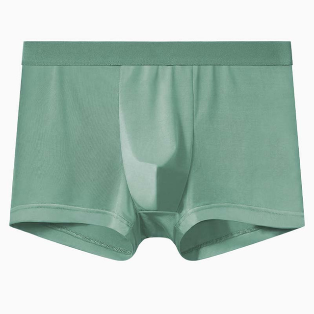  Men's 6 Pack Underwear Basic Panties Boxers Underwear Briefs Ice Silk Breathable Soft Pure Color Mid Waist Black Navy Blue