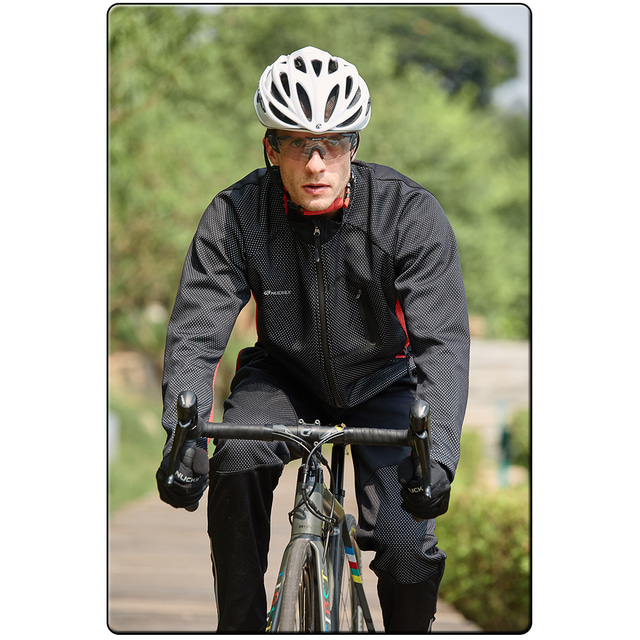 Din fericire Bărbați Manșon Lung Jachetă de ciclism cu pantaloni Ciclism montan Ciclism stradal Iarnă Negru / Roșu Negru / Verde Negru / Albastru Peteci Bicicletă Lână Termic cald Rezistent la Vânt