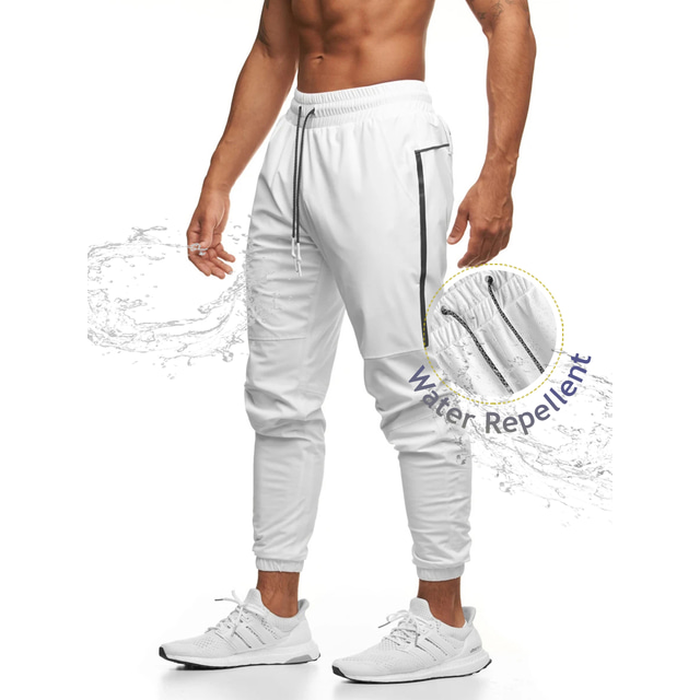  męskie joggery spodnie dresowe wodoodporne pętelki na ręczniki spodnie dresowe oddychający szybkie wysychanie odprowadzanie wilgoci fitness trening w siłowni bieganie odzież sportowa odzież sportowa czarny biały