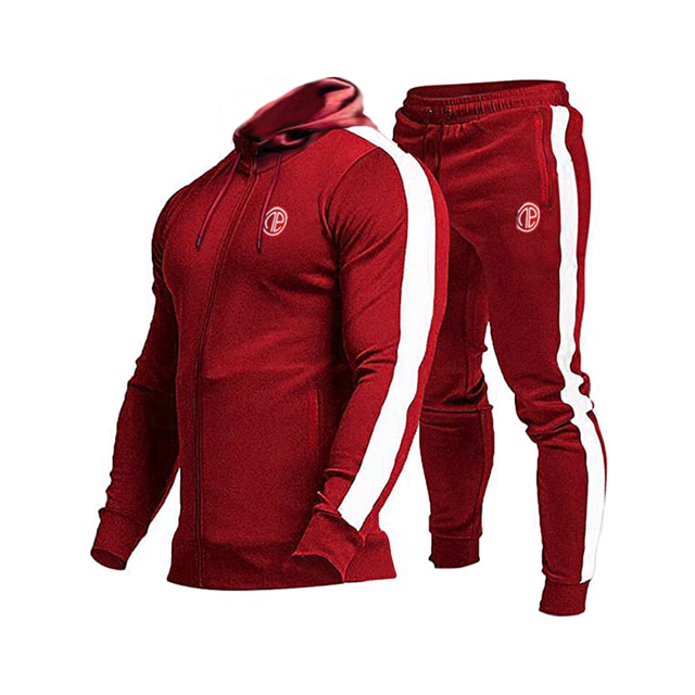 Mens Tracksuit Sweatsuit 2 Piece Full Zip Athletic Winter Long Sleeve