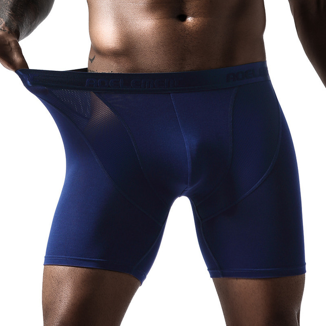  Homme 1 paquet Sous-Vêtements Culotte basique Sous-vêtements boxeurs Slips Capitale Antibactérien Étanches Bloc de couleur Lettre Taille médiale Noir Bleu Roi