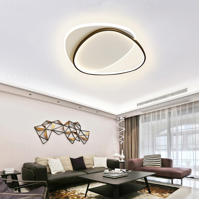  LED シーリング ライト ブラック ラウンド、19.5