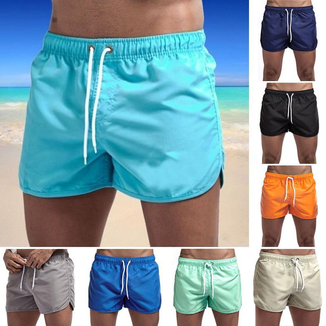  Herr Boardshorts Badshorts Elastisk midja Ensfärgat Snabb tork Kort Dagligen Gym Badning Elegant och modernt Ledig / Sportig Svart Vit Microelastisk