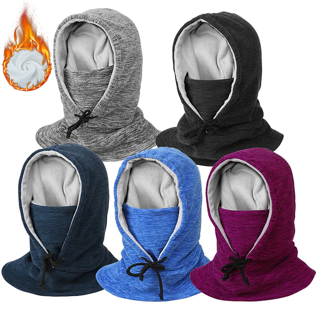  Thick Fleece Hood Balaclava Windproof Mask Neck Cover Hats Thermal Warm Fleece Lining Breathable Breathability Soft Bike / Cycling Cotton Winter for Men's Women's Adults Cycling / Bike