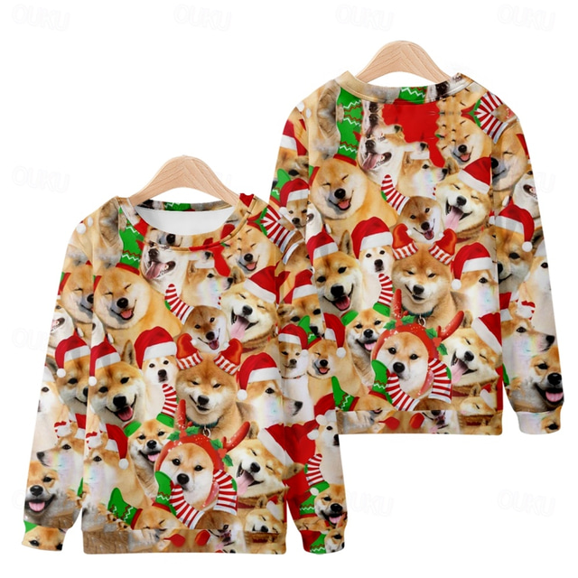  animals Masquerade Ugly Christmas Sweater / Sweatshirt Men's Women's Unisex Couple's Christmas Christmas Christmas Eve Adults' Party Christmas Polyester Top