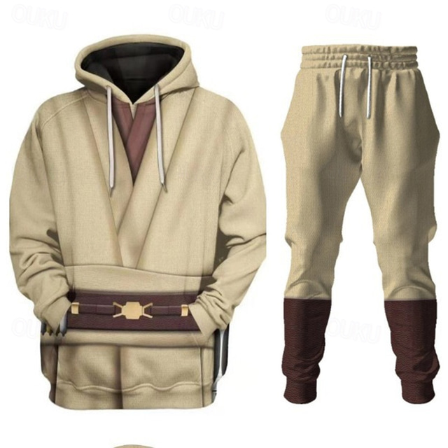  Obi-Wan Kenobi Jedi Knight Pants Outfits Hoodie Anime 3D Front Pocket Graphic For Couple's Men's Women's Adults' 3D Print