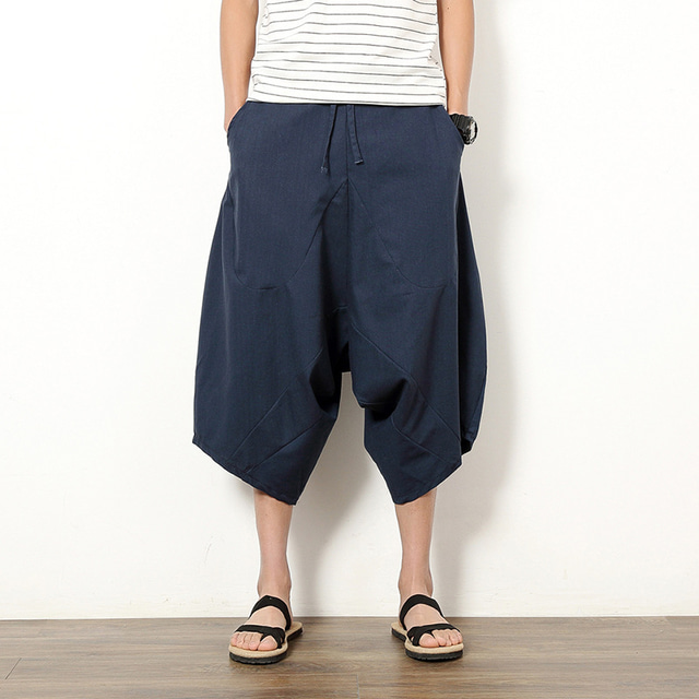  Hombre Pantalones Pololos Holgado Pantalones cortos de playa Pantalones Capri Cintura elástica Perneras anchas Estampado Comodidad Transpirable Casual Diario Playa Mezcla Lino Algodón Moda Ropa de