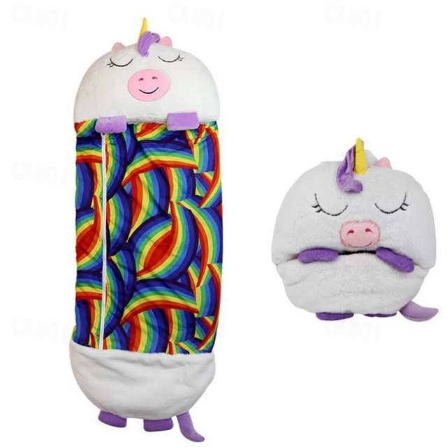  Kid's Sleeping Bag Children's Sleeping Foldable Pillow Anti-Kick Quilt Sleeping Bag Children's Pillow Cartoon Animal Slumber Bags