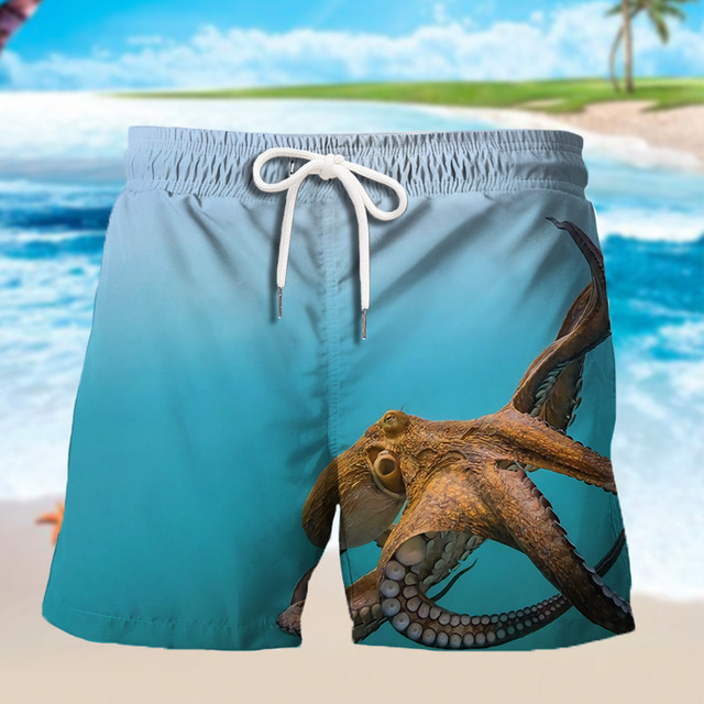  Hombre Pantalones de Natación Boxers de Natación Pantalones de Surf Pantalones cortos de playa Correa Cintura elástica Impresión 3D Graphic Animal Transpirable Secado rápido Corto Casual Diario