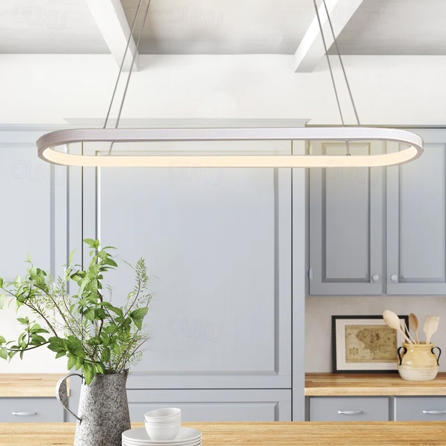  80/100cm diseño circular lámpara colgante led estilo nórdico aleación de aluminio acabados pintados moda moderna para comedor cocina salón 110-240v 78w solo regulable con mando a distancia