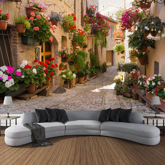  Castle Garden Scenery Tapestry Art Decoration Curtain Hanging Family Bedroom Living Room Decoration