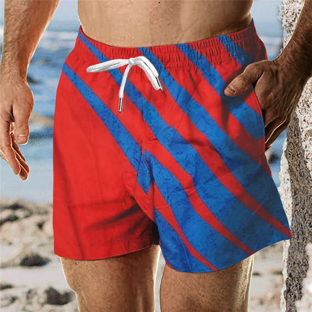  Bărbați Boxeri înot Pantaloni Scurți de Înot Pantaloni Scurti Costum de baie Cordon Cu buzunare Înot Surfing Plajă Sporturi Acvatice  Imprimat Primăvară Vară