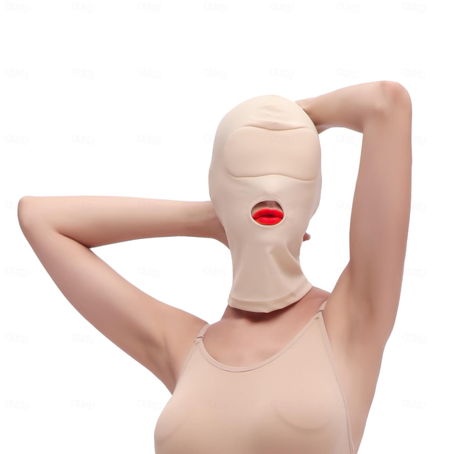  heldeksel zentai hette maske elastisk svart pustende åpne øyne åpne munn maske bdsm bondage cosplay kostyme hette unisex hodeplagg