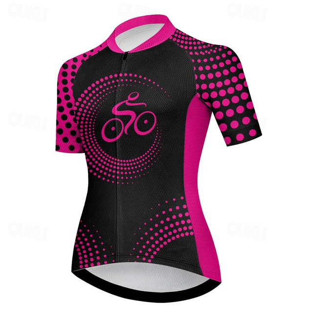  Women's Cycling Jersey Short Sleeve Bike Jersey Top with 3 Rear Pockets Mountain Bike MTB Road Bike Cycling Breathable Quick Dry Moisture Wicking Reflective Strips Yellow Red Blue Graphic Sports