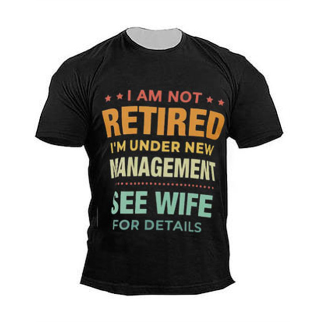  Bărbați Grafic Scrisă Tricou Tricouri Tricou pentru pensionare Manșon scurt Tricou Tipărire 3D Stil Nautic Cămașă Epocă Modă Designer În aer liber Casual Zilnic Negru Primavara vara Îmbrăcăminte S M