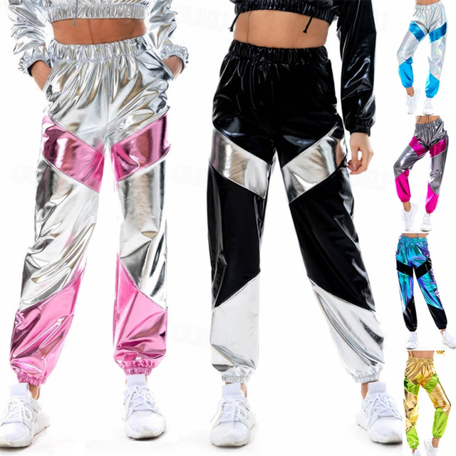  Șic Stradă Anii 1980 Hip Hop Pantaloni Mascaradă Spicy Girls Bloc Culoare Pentru femei Costum de carnaval Carnaval Mascaradă Petrecerea Burlăcițelor Parada Mândriei Luna Mândriei Pantaloni
