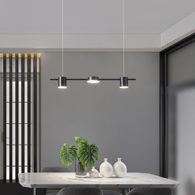 led függőlámpa 150 cm bélés dizájn szabályozható 3/5/6 lámpák fém alumínium akril nordic style deaign étkező konyhai lámpák 110-240v fekete